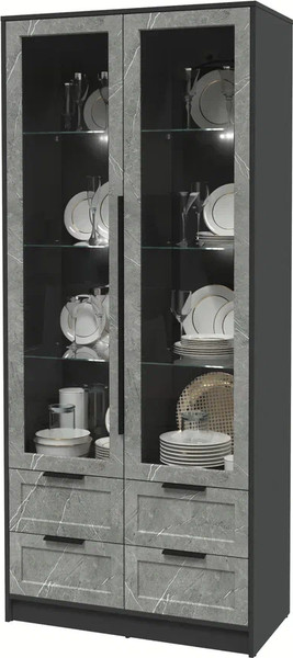 Шкаф с витриной Интерлиния Концепт Тренд КТ-ШВ2 с подсветкой