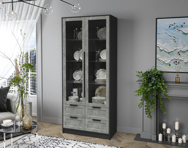 Шкаф с витриной Интерлиния Концепт Тренд КТ-ШВ2