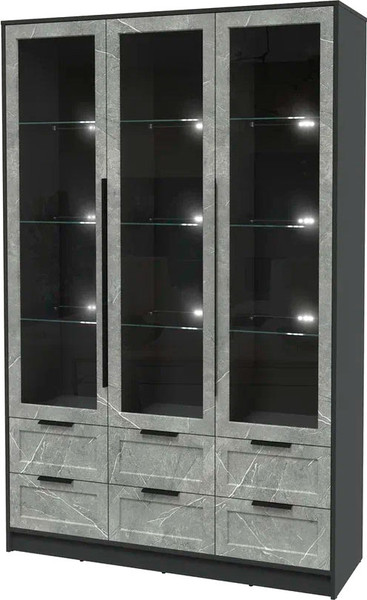 Шкаф с витриной Интерлиния Концепт Тренд КТ-ШВ3 с подсветкой - фото