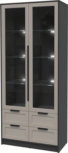 Шкаф с витриной Интерлиния Концепт Тренд КТ-ШВ2 с подсветкой - фото