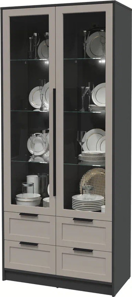 Шкаф с витриной Интерлиния Концепт Тренд КТ-ШВ2 с подсветкой