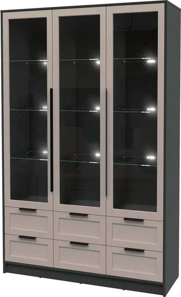Шкаф с витриной Интерлиния Концепт Тренд КТ-ШВ3 с подсветкой - фото
