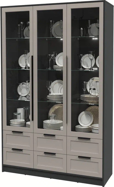 Шкаф с витриной Интерлиния Концепт Тренд КТ-ШВ3 с подсветкой