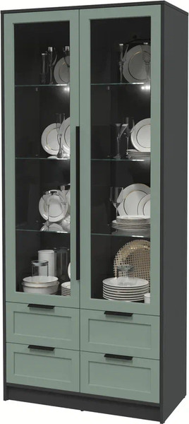 Шкаф с витриной Интерлиния Концепт Тренд КТ-ШВ2 с подсветкой