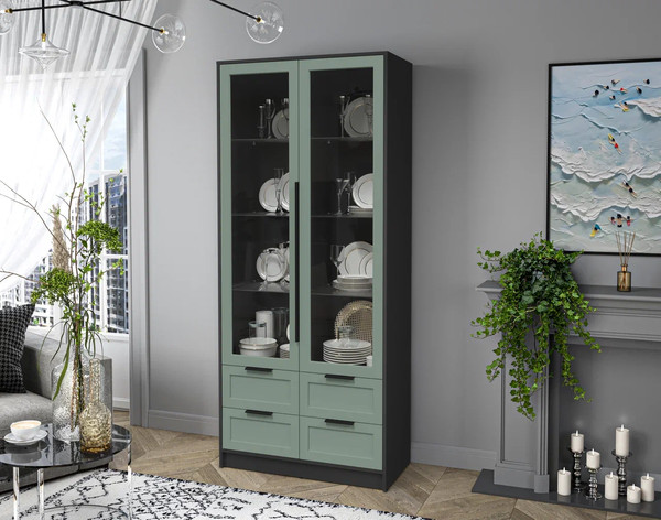 Шкаф с витриной Интерлиния Концепт Тренд КТ-ШВ2