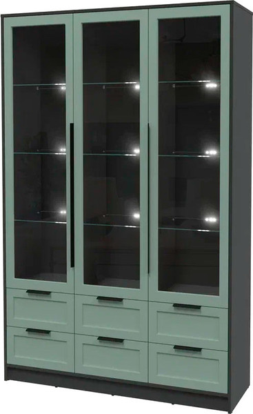 Шкаф с витриной Интерлиния Концепт Тренд КТ-ШВ3 с подсветкой - фото
