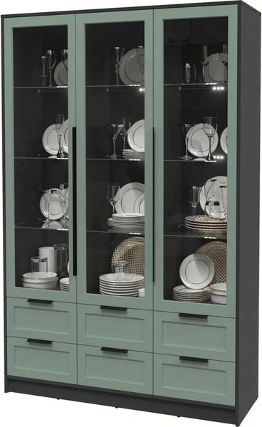 Шкаф с витриной Интерлиния Концепт Тренд КТ-ШВ3 с подсветкой