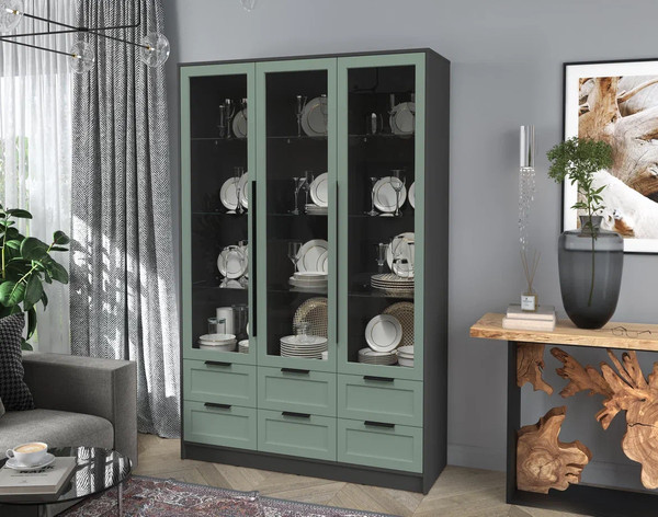 Шкаф с витриной Интерлиния Концепт Тренд КТ-ШВ3