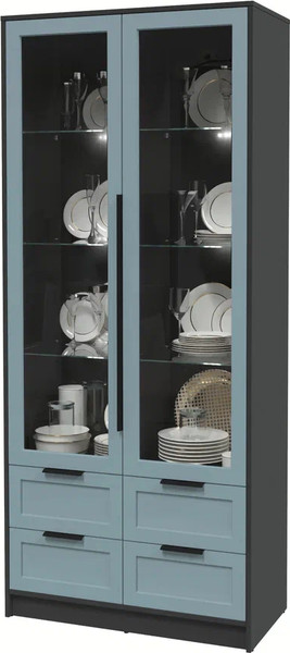 Шкаф с витриной Интерлиния Концепт Тренд КТ-ШВ2 с подсветкой