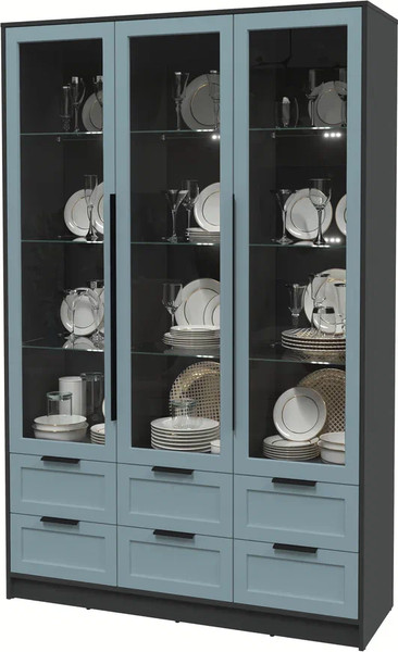 Шкаф с витриной Интерлиния Концепт Тренд КТ-ШВ3 с подсветкой