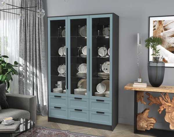 Шкаф с витриной Интерлиния Концепт Тренд КТ-ШВ3 с подсветкой