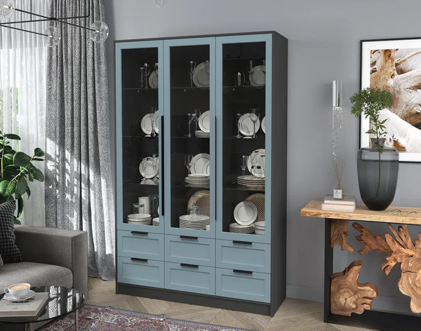 Шкаф с витриной Интерлиния Концепт Тренд КТ-ШВ3