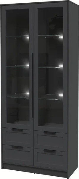 Шкаф с витриной Интерлиния Концепт Тренд КТ-ШВ2 с подсветкой - фото