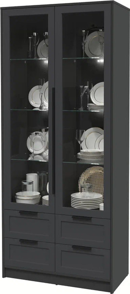 Шкаф с витриной Интерлиния Концепт Тренд КТ-ШВ2 с подсветкой