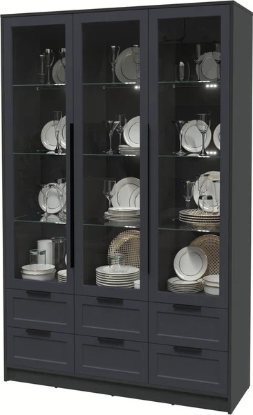 Шкаф с витриной Интерлиния Концепт Тренд КТ-ШВ3 с подсветкой
