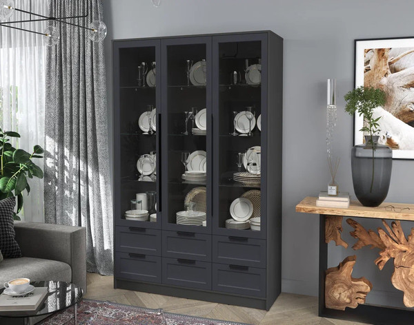 Шкаф с витриной Интерлиния Концепт Тренд КТ-ШВ3