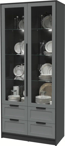Шкаф с витриной Интерлиния Концепт Тренд КТ-ШВ2 с подсветкой