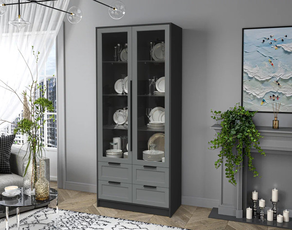 Шкаф с витриной Интерлиния Концепт Тренд КТ-ШВ2