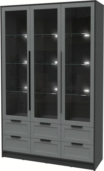 Шкаф с витриной Интерлиния Концепт Тренд КТ-ШВ3 с подсветкой - фото