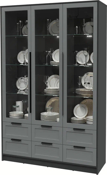 Шкаф с витриной Интерлиния Концепт Тренд КТ-ШВ3 с подсветкой