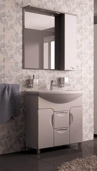 Тумба с умывальником Mixline Кассиопея 75 529563 + Элеганс 75 - фото