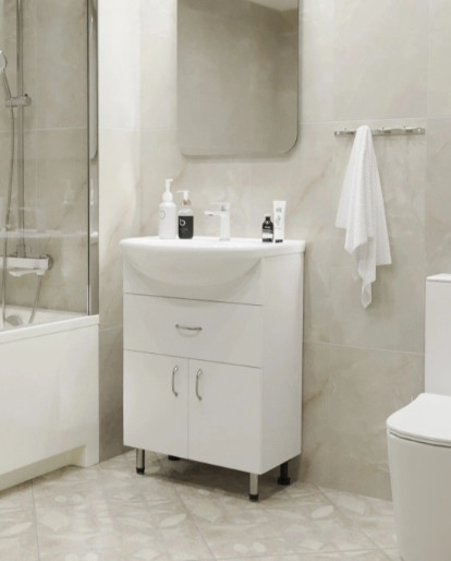 Тумба с умывальником Mixline Мистраль-60 556883 + Уют 60 - фото