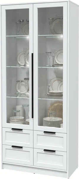 Шкаф с витриной Интерлиния Концепт Тренд КТ-ШВ2 с подсветкой