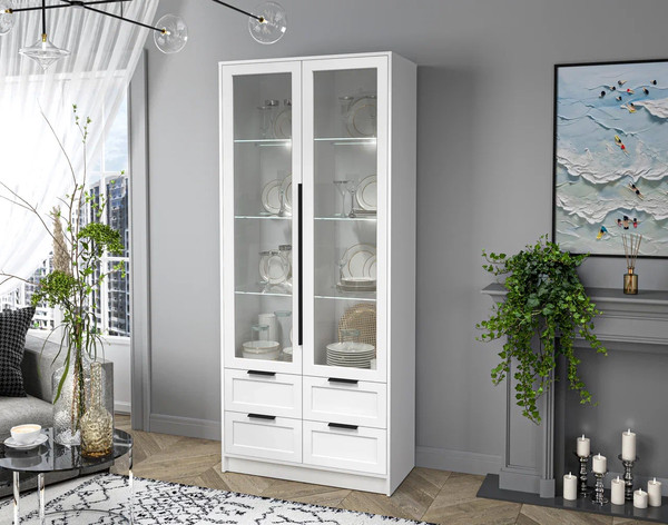 Шкаф с витриной Интерлиния Концепт Тренд КТ-ШВ2 с подсветкой