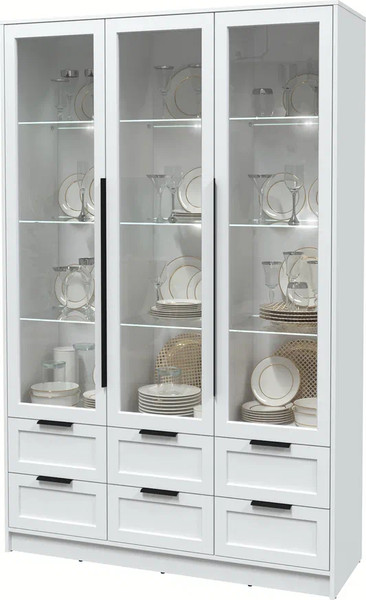 Шкаф с витриной Интерлиния Концепт Тренд КТ-ШВ3 с подсветкой