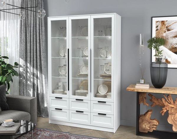 Шкаф с витриной Интерлиния Концепт Тренд КТ-ШВ3 с подсветкой