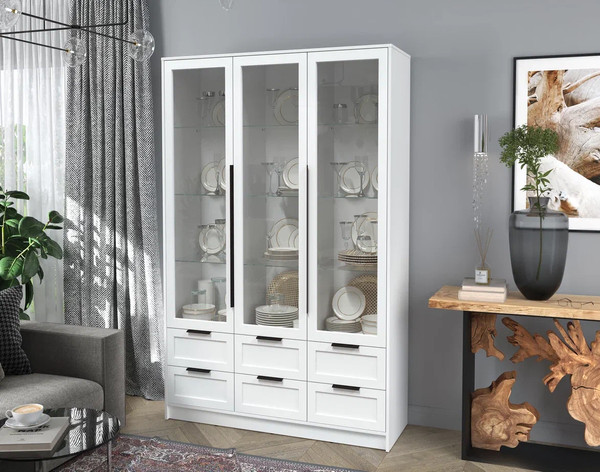 Шкаф с витриной Интерлиния Концепт Тренд КТ-ШВ3