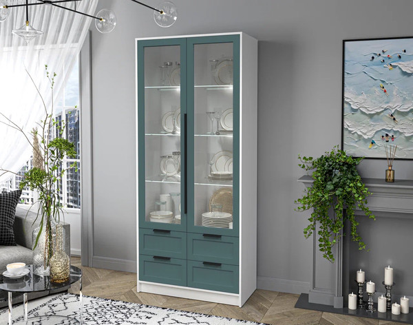 Шкаф с витриной Интерлиния Концепт Тренд КТ-ШВ2 с подсветкой