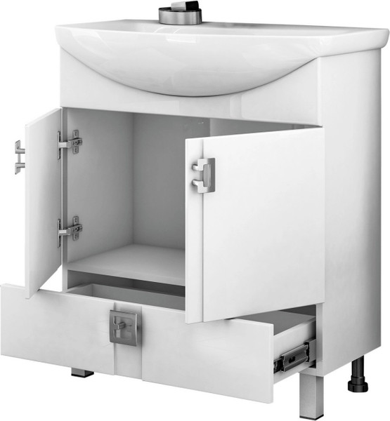 Тумба с умывальником Mixline Квадро-1 75 551698 + Элеганс 75