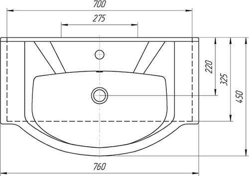 Тумба с умывальником Mixline Квадро-1 75 551698 + Элеганс 75