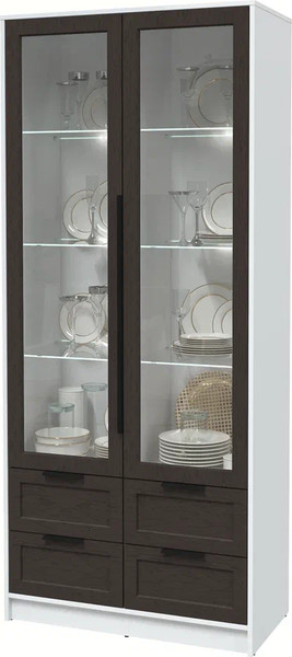 Шкаф с витриной Интерлиния Концепт Тренд КТ-ШВ2 с подсветкой