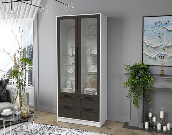 Шкаф с витриной Интерлиния Концепт Тренд КТ-ШВ2