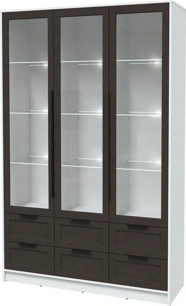 Шкаф с витриной Интерлиния Концепт Тренд КТ-ШВ3 с подсветкой - фото