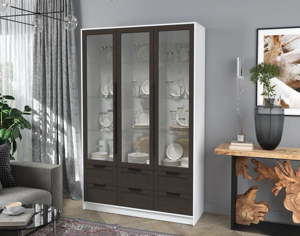 Шкаф с витриной Интерлиния Концепт Тренд КТ-ШВ3