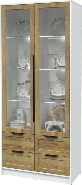 Шкаф с витриной Интерлиния Концепт Тренд КТ-ШВ2 с подсветкой