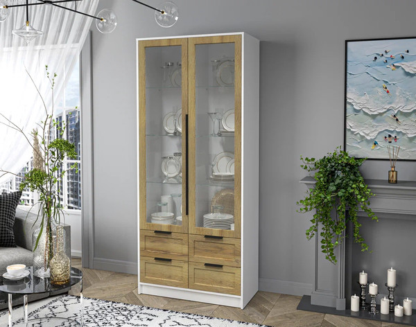 Шкаф с витриной Интерлиния Концепт Тренд КТ-ШВ2