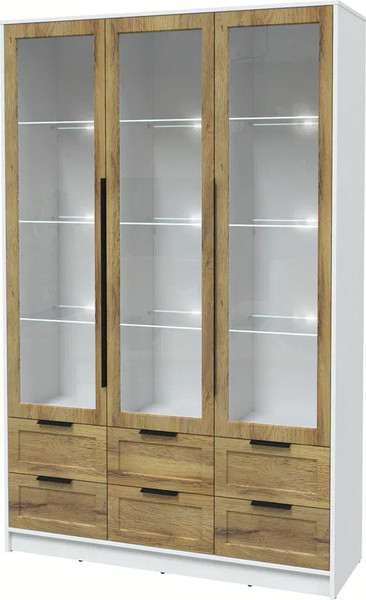 Шкаф с витриной Интерлиния Концепт Тренд КТ-ШВ3 с подсветкой - фото