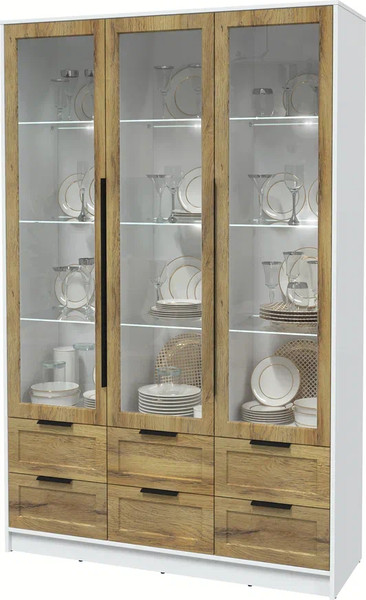 Шкаф с витриной Интерлиния Концепт Тренд КТ-ШВ3 с подсветкой