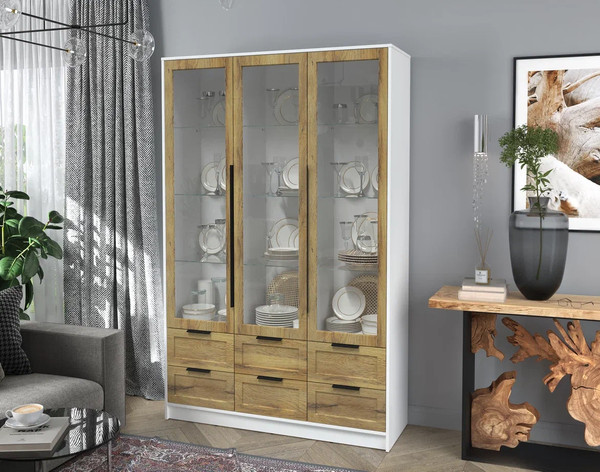 Шкаф с витриной Интерлиния Концепт Тренд КТ-ШВ3