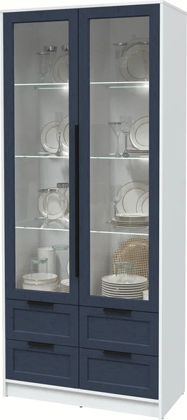 Шкаф с витриной Интерлиния Концепт Тренд КТ-ШВ2 с подсветкой