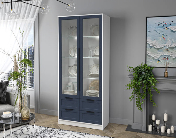 Шкаф с витриной Интерлиния Концепт Тренд КТ-ШВ2 с подсветкой