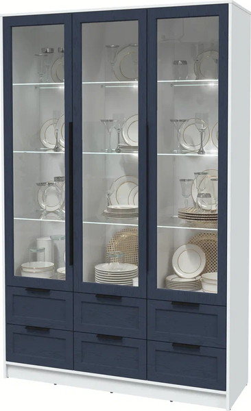 Шкаф с витриной Интерлиния Концепт Тренд КТ-ШВ3 с подсветкой