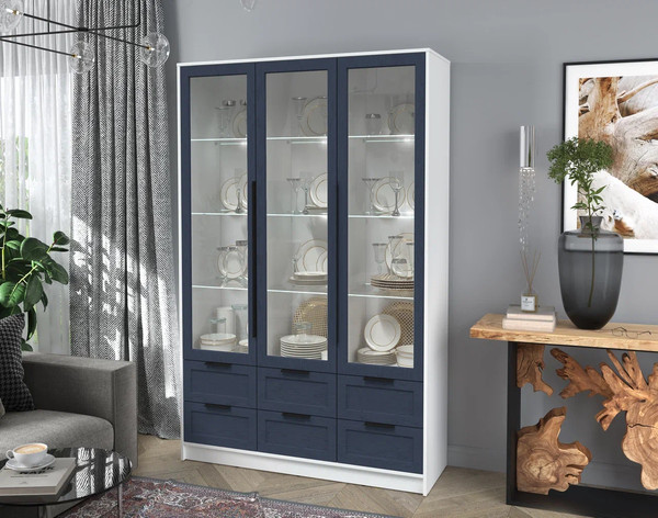 Шкаф с витриной Интерлиния Концепт Тренд КТ-ШВ3 с подсветкой