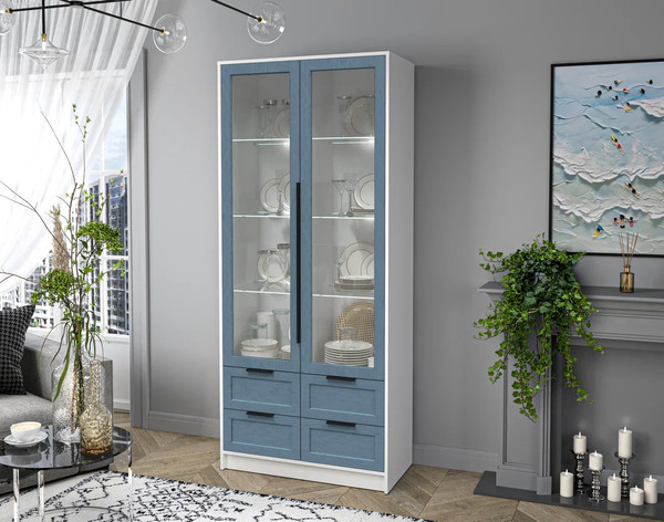 Шкаф с витриной Интерлиния Концепт Тренд КТ-ШВ2 с подсветкой