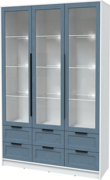 Шкаф с витриной Интерлиния Концепт Тренд КТ-ШВ3 с подсветкой - фото