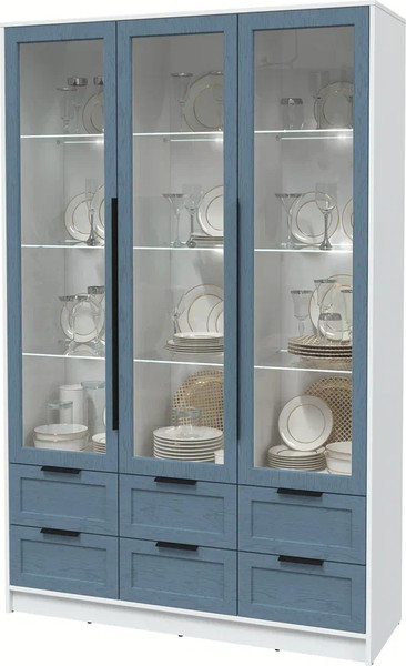 Шкаф с витриной Интерлиния Концепт Тренд КТ-ШВ3 с подсветкой